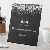 白黒デイジー縁どの署名 台座サイン (インサイチュ)