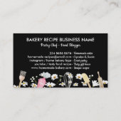 白黒デイジー花ベーカリーツールデザイン 名刺 (裏面)