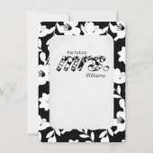 白黒デイジー花柄 招待状 (正面)