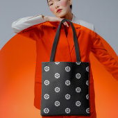 白黒デイジー-アールデコパターン トートバッグ