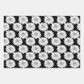 白黒デイジー ラッピングペーパーシート (正面2)