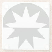 白黒デコスター日が差すこと ガラスコースター (裏面)