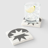 白黒デコスター日が差すこと ストーンコースター (横)