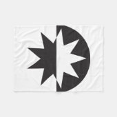 白黒デコスター日が差すこと フリースブランケット (正面(横))