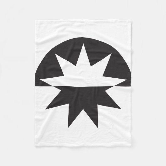 白黒デコスター日が差すこと フリースブランケット (正面)