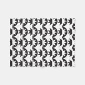 白黒デコスター日が差すこと フリースブランケット (正面(横))