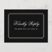 白黒デコソングリクエストRSVPポストカード インビテーションポストカード (正面)