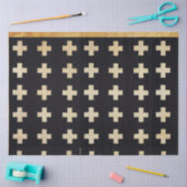 白黒デコペパターン（の模様が）あるージ紙 薄葉紙 (クラフト)