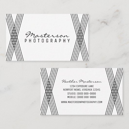 白黒デコモダン名刺 名刺 (正面/裏面)