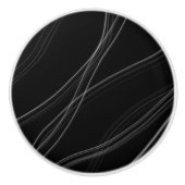 白黒デザインの丸モダン型キャビネットのノブ セラミックノブ (正面)