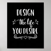 白黒デザイン希望の人生ポスター ポスター (正面)
