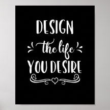 白黒デザイン希望の人生ポスター