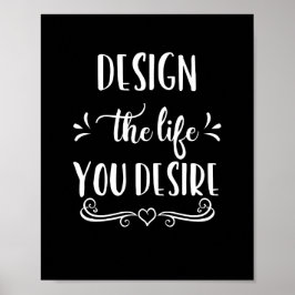 白黒デザイン希望の人生ポスター ポスター