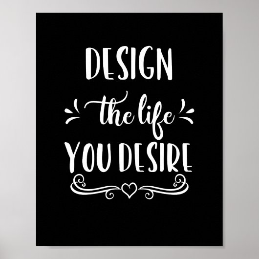 白黒デザイン希望の人生ポスター ポスター (正面)