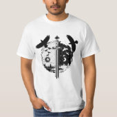 白黒デザイン Tシャツ (正面)