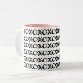 白黒デザインXOXOのマグ ツートーンマグカップ (正面左)