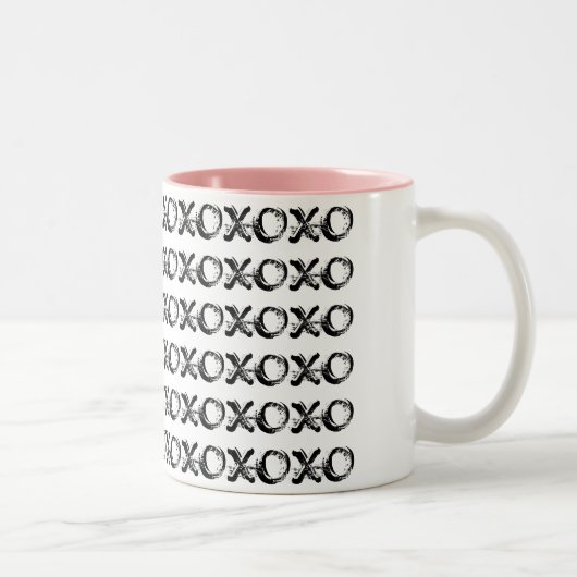 白黒デザインXOXOのマグ ツートーンマグカップ (右)