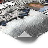 白黒デジタルアートのフォトファミリーの木 ポスター (角)