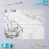 白黒デジタルマップシリーズデザイン10 薄葉紙 (クラフト)