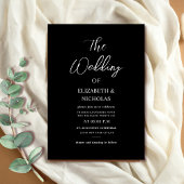 白黒デジタル結婚式招待状テンプレート 招待状