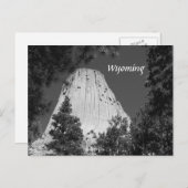 白黒デビルズタワー ポストカード (正面/裏面)