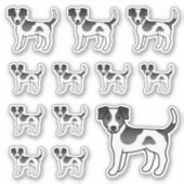 白黒デンマークスウェーデン農場犬 かわいい犬 シール (正面)
