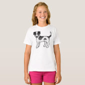 白黒デンマークスウェーデン農場犬 かわいい犬 Tシャツ (正面フル)