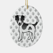 白黒デンマーク語 – スウェーデン語かわいい犬 セラミックオーナメント (右)