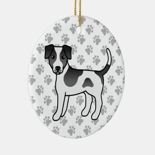 白黒デンマーク語 – スウェーデン語かわいい犬 セラミックオーナメント (右)