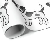 白黒デンマーク語 – スウェーデン語の農犬のパターン ラッピングペーパー (ロールコーナー)