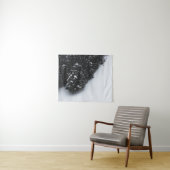 白黒トウヒの森と雪 タペストリー (インサイチュ(横))