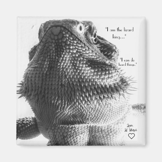 白黒トカゲ マグネット (正面)