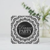 白黒トバルデイジーディナーパーティの招待状 招待状 (スタンド正面)