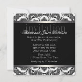 白黒トバルデイジーディナーパーティの招待状 招待状 (裏面)