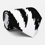 白黒トラのプリント。 トラパターン ネクタイ (ロール)