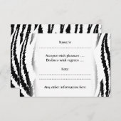 白黒トラのプリント。 トラパターン 出欠カード (正面/裏面)