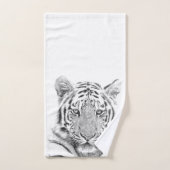 白黒トラのポートレート バスタオルセット (ハンドタオル)