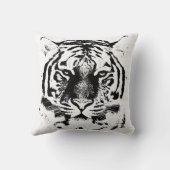 白黒トラの顔 クッション (裏面)