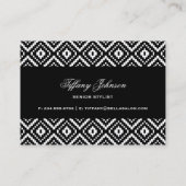 白黒トライバルアステカプリント 名刺 (裏面)