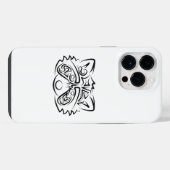白黒トライバルアライグマ iPhoneケース (裏面横)
