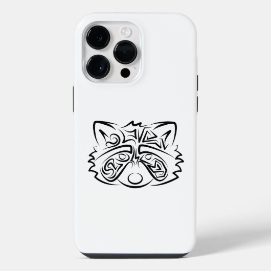 白黒トライバルアライグマ iPhoneケース (裏面)