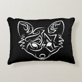 白黒トライバルキツネ アクセントクッション
