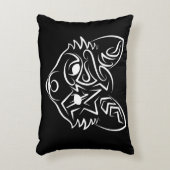 白黒トライバルキツネ アクセントクッション (正面(垂直))