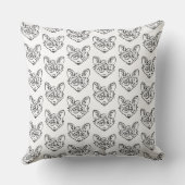 白黒トライバルキツネ クッション (裏面)