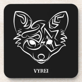 白黒トライバルキツネ コースター