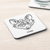 白黒トライバルキツネ コースター (左側)