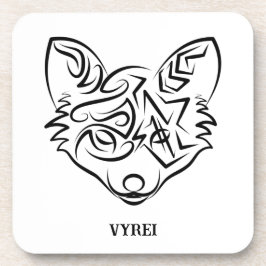 白黒トライバルキツネ コースター