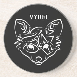 白黒トライバルキツネ コースター