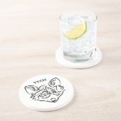 白黒トライバルキツネ コースター (側面)