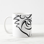 白黒トライバルキツネ コーヒーマグカップ (左)